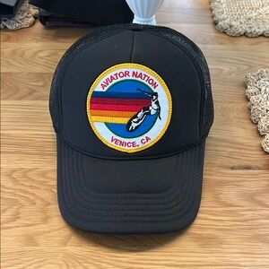 Aviator Nation Black Hat with Colorful Patch
